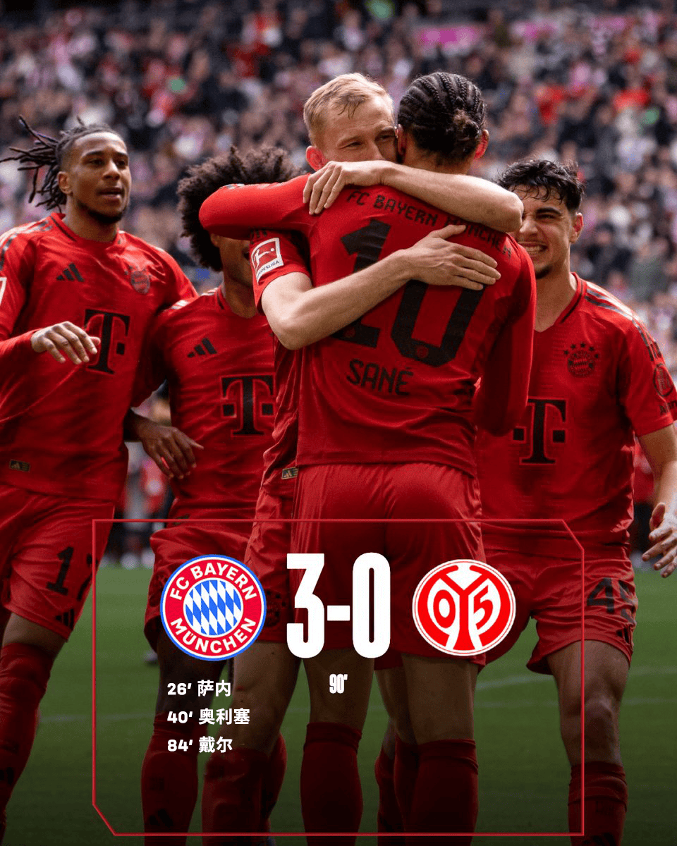 关于拜仁慕尼黑客场大胜,取得关键三分的信息 关于拜仁慕尼黑客场大胜,取得关键三分的信息